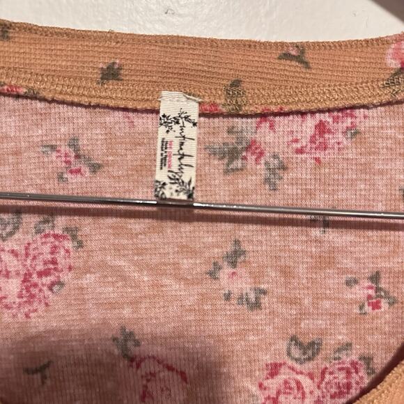 NWOT Intimately Free People Dylan Henley Size S Waffle Knit Roses Bodysuit Boho - Picture 5 of 10